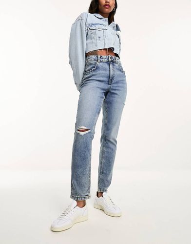 Jean mom slim et confortable à déchirure - moyen - Asos Design - Modalova