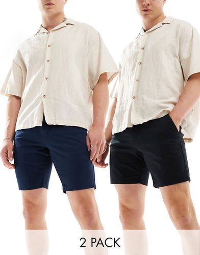 Lot de 2 shorts chino ajustés - et bleu marine - Économie - Asos Design - Modalova