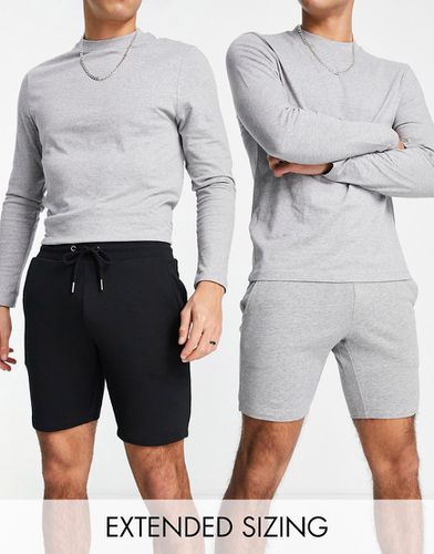 Lot de 2 shorts skinny en jersey - Gris chiné/noir - MULTI - MULTI - Asos Design - Modalova