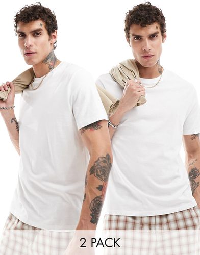 Lot de 2 t-shirts ras de cou - Blanc - Asos Design - Modalova