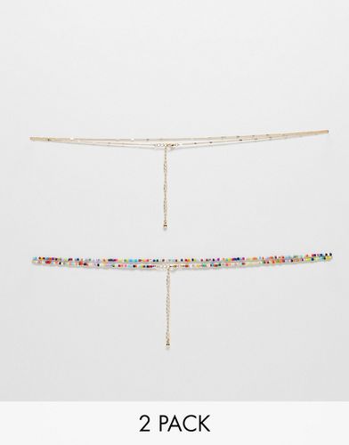 Lot de 2 bijoux de taille en chaîne et perles - Asos Design - Modalova