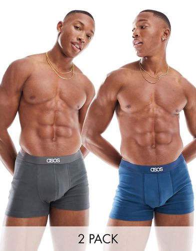 Lot de 2 boxers - Bleu et anthracite - Asos Design - Modalova