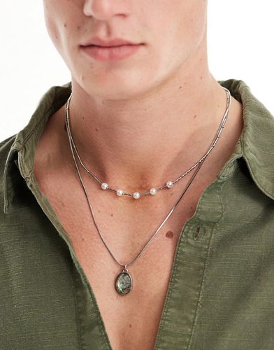 Lot de 2 chaînes avec perles fantaisie et détails coquillage - Asos Design - Modalova