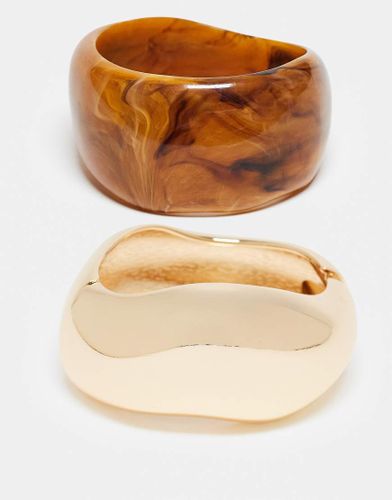 Lot de 2 joncs en résine - Doré - Asos Design - Modalova