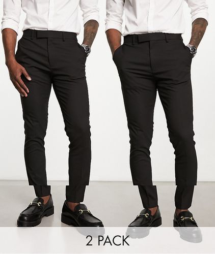 Lot de 2 pantalons élégants coupe skinny - Noir - Asos Design - Modalova