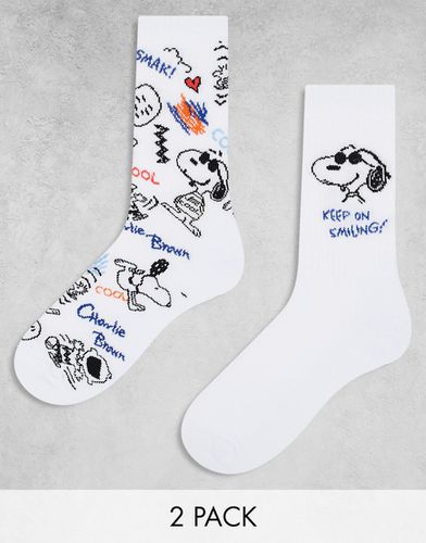 Lot de 2 paires de chaussettes avec motifs Snoopy style croquis - Asos Design - Modalova