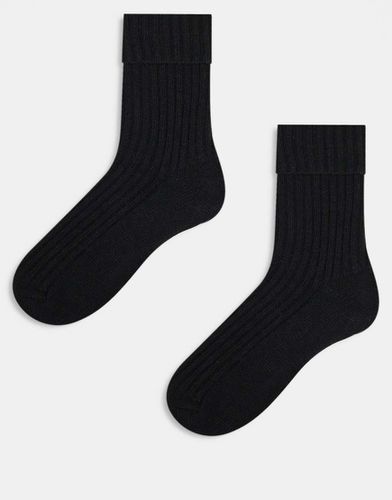 Lot de 2 paires de chaussettes en laine - Noir - Asos Design - Modalova