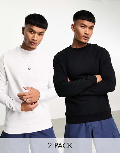 Lot de 2 sweats - Noir et blanc - Asos Design - Modalova