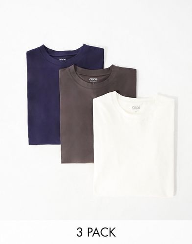 Lot de 3 t-shirts coupe oversize à manches longues - Couleurs multiples - Asos Design - Modalova