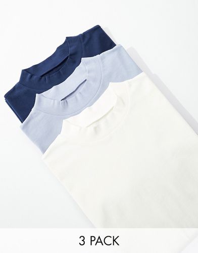 Lot de 3 t-shirts oversize à col montant - Couleurs multiples - Asos Design - Modalova