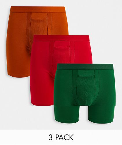 Lot de 3 boxers côtelés à taille griffée - Asos Design - Modalova