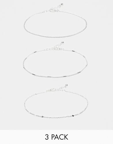 Lot de 3 bracelets de cheville - Asos Design - Modalova
