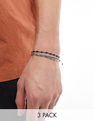 Lot de 3 bracelets fins en corde et chaîne - Asos Design - Modalova