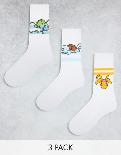 Lot de 3 paires de chaussettes à imprimé Pokémon - Asos Design - Modalova