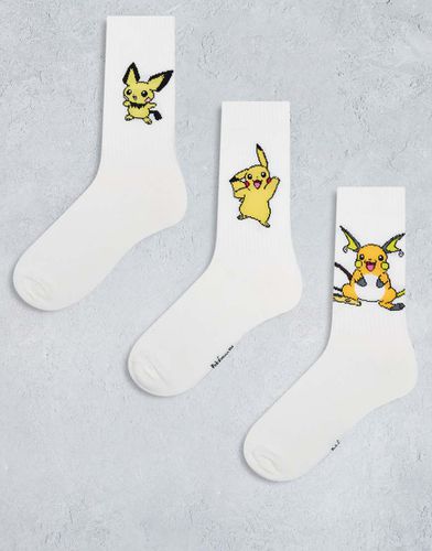 Lot de 3 paires de chaussettes à motif personnages Pokémon - Asos Design - Modalova