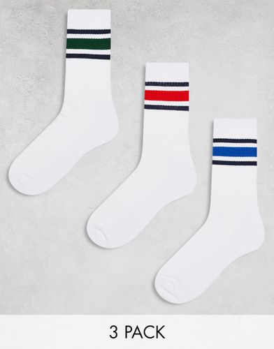 Lot de 3 paires de chaussettes à rayures multicolores - Asos Design - Modalova