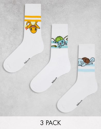Lot de 3 paires de chaussettes de sport à motifs trois personnages Pokémon - Asos Design - Modalova