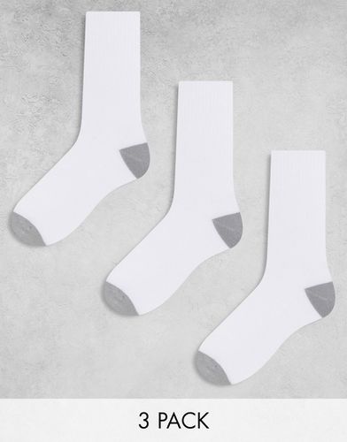 Lot de 3 paires de chaussettes de sport avec détail au talon et aux orteils - Gris et - Asos Design - Modalova