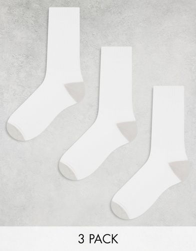 Lot de 3 paires de chaussettes de sport avec détail au talon et aux orteils - Gris et - Asos Design - Modalova