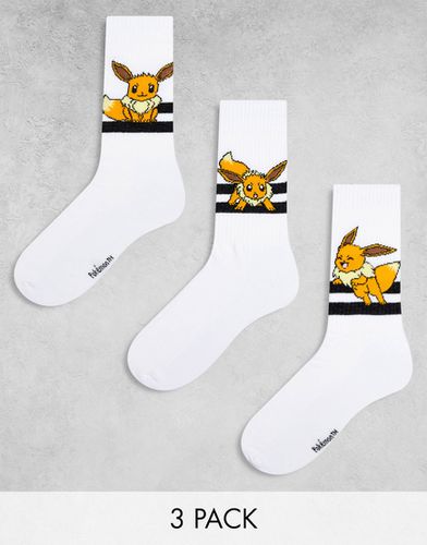 Lot de 3 paires de chaussettes de sport Pokémon avec personnage Évoli - Asos Design - Modalova