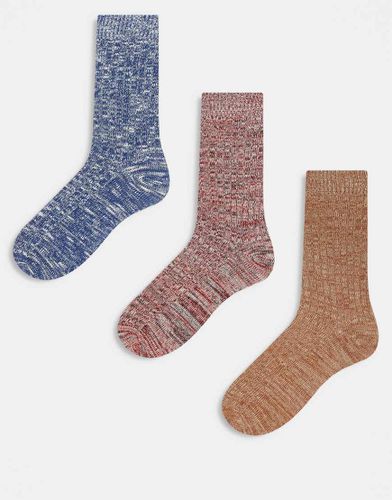 Lot de 3 paires de chaussettes texturées pour bottes - Asos Design - Modalova