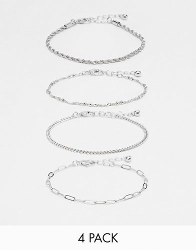 Lot de 4 bracelets chaîne fins - Asos Design - Modalova