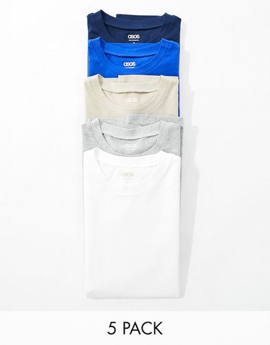 Lot de 5 t-shirts décontractés - Couleurs multiples - Asos Design - Modalova