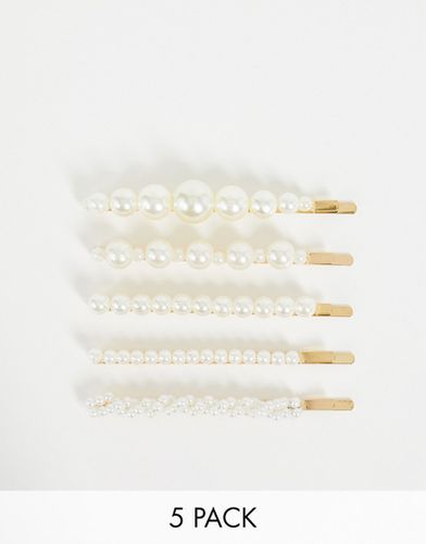 Lot de 5 barrettes ornées de perles - ASOS DESIGN - Modalova