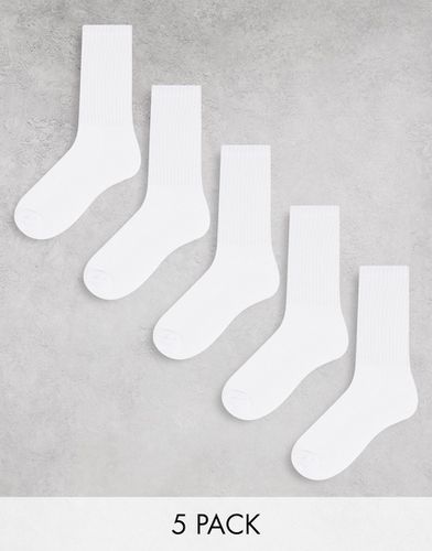 Lot de 5 paires de chaussettes de sport avec semelle en tissu éponge - Asos Design - Modalova