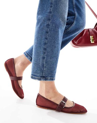 Lou - Ballerines en tulle style babies - Bordeaux - Asos Design - Modalova