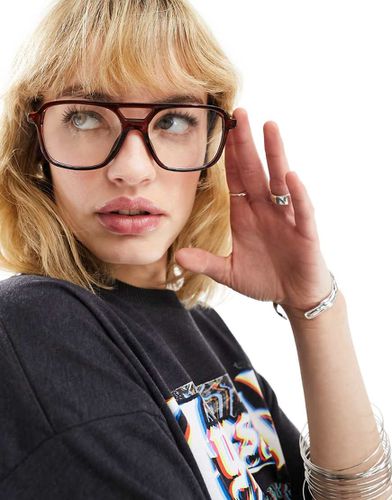 Lunettes aviateur à verres transparents anti-lumière bleue - Asos Design - Modalova