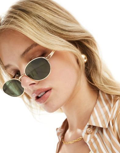 Lunettes de soleil ovales en métal - Asos Design - Modalova