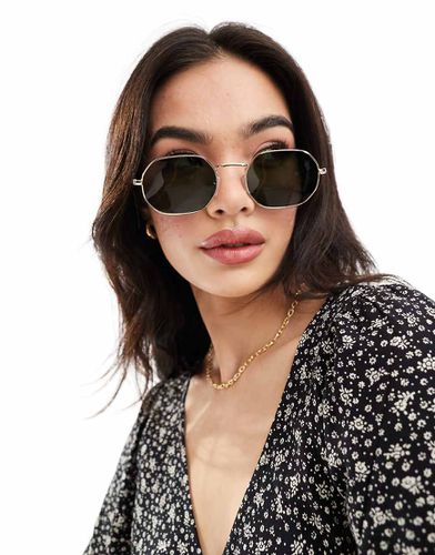 Lunettes de soleil angulaires en métal avec verres polarisés g15 - Asos Design - Modalova