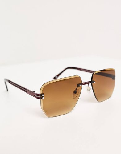 Lunettes de soleil rétro sans monture - chocolat - Asos Design - Modalova