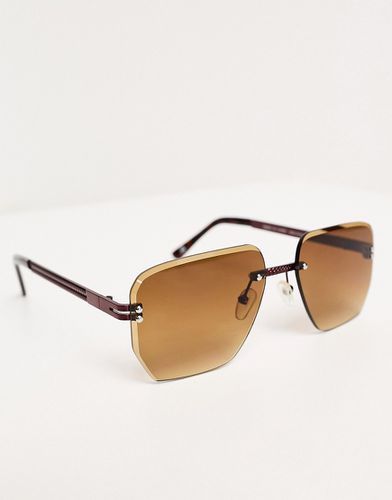 Lunettes de soleil rétro sans monture - Marron chocolat - Asos Design - Modalova