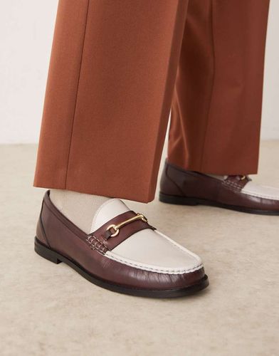 Mocassins en cuir - Bordeaux et blanc - Asos Design - Modalova