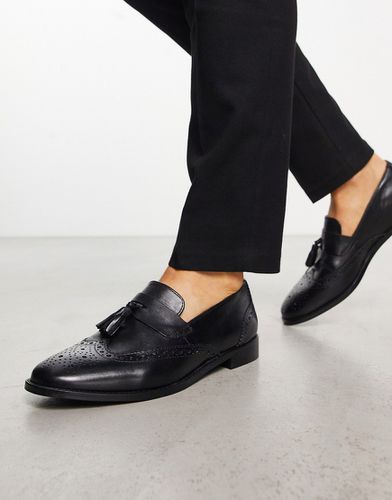 Mocassins style richelieu en cuir - Noir - Asos Design - Modalova