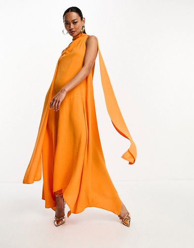 Modern - Robe mi-longue sans manches à col bénitier et foulard - Asos Design - Modalova