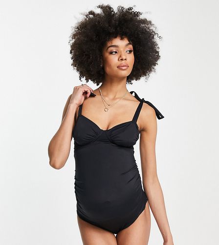 ASOS DESIGN Maternity - Maillot 1 pièce froncé avec bretelles nouées - Asos Maternity - Modalova