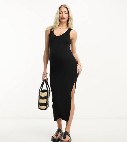 ASOS DESIGN Maternity - Robe mi-longue en maille à col V - Asos Maternity - Modalova