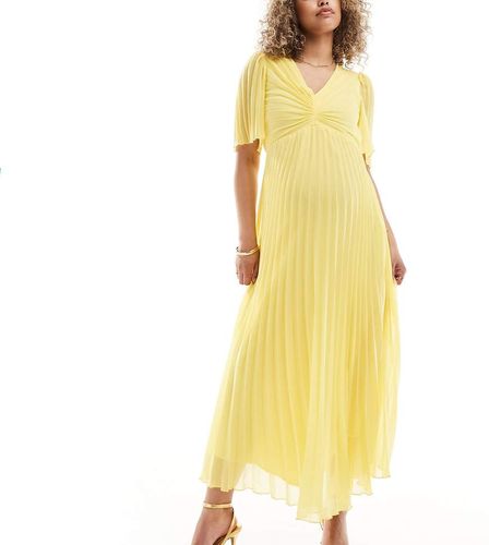 ASOS DESIGN Maternity - Robe plisse mi-longue  manches vases - Asos Maternity - Modalova