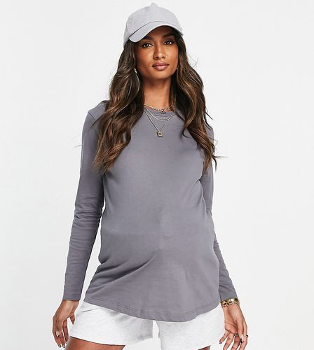 ASOS DESIGN Maternity - Ultimate - T-shirt à manches longues en coton mélangé - requin - GREY - Asos Maternity - Modalova