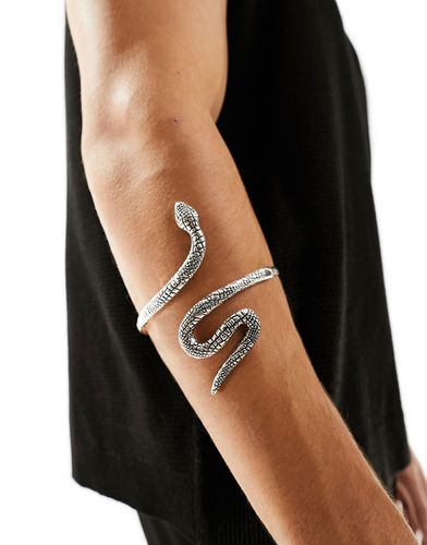 Manchette serpent en argent poli - Asos Design - Modalova