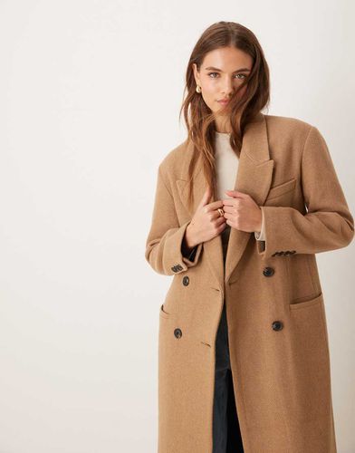 Manteau dad en laine de qualité supérieure - Camel - Asos Design - Modalova