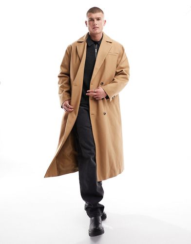 Manteau décontracté en laine mélangée - Camel - Asos Design - Modalova