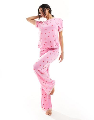Mix & Match - Pantalon de pyjama super doux à imprimé caurs - Asos Design - Modalova