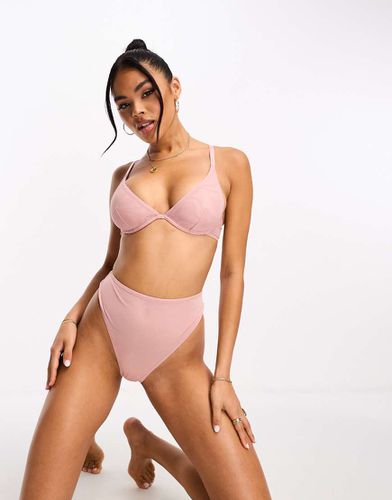 Mila - String gainant à taille haute en tulle - Vison - Asos Design - Modalova