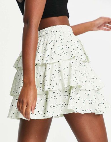 Mini-jupe volantée à fleurs - Menthe - Asos Design - Modalova