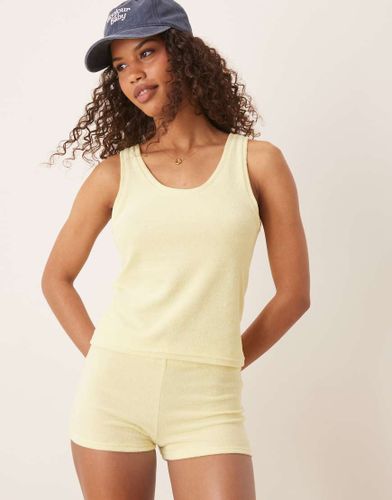 Mini-short d'ensemble en tissu ponge - Citron - Asos Design - Modalova