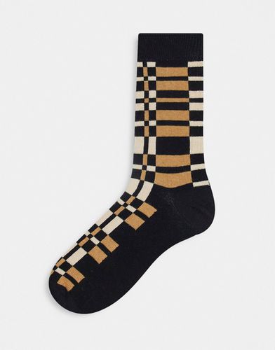 Socquettes à damier abstrait - et marron - Asos Design - Modalova